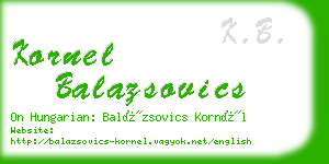 kornel balazsovics business card